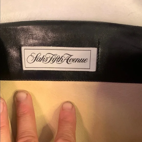 Saks Fifth Avenue Black Knee Boots with Chunky Heel - Picture 2 of 16